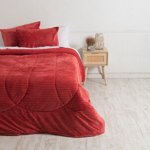 Plumon Corduroy Coral Sherpa King Rojo