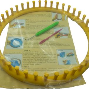 Telar Plástico Circular 29 Cms + Gancho Telar Y Aguja Plásti