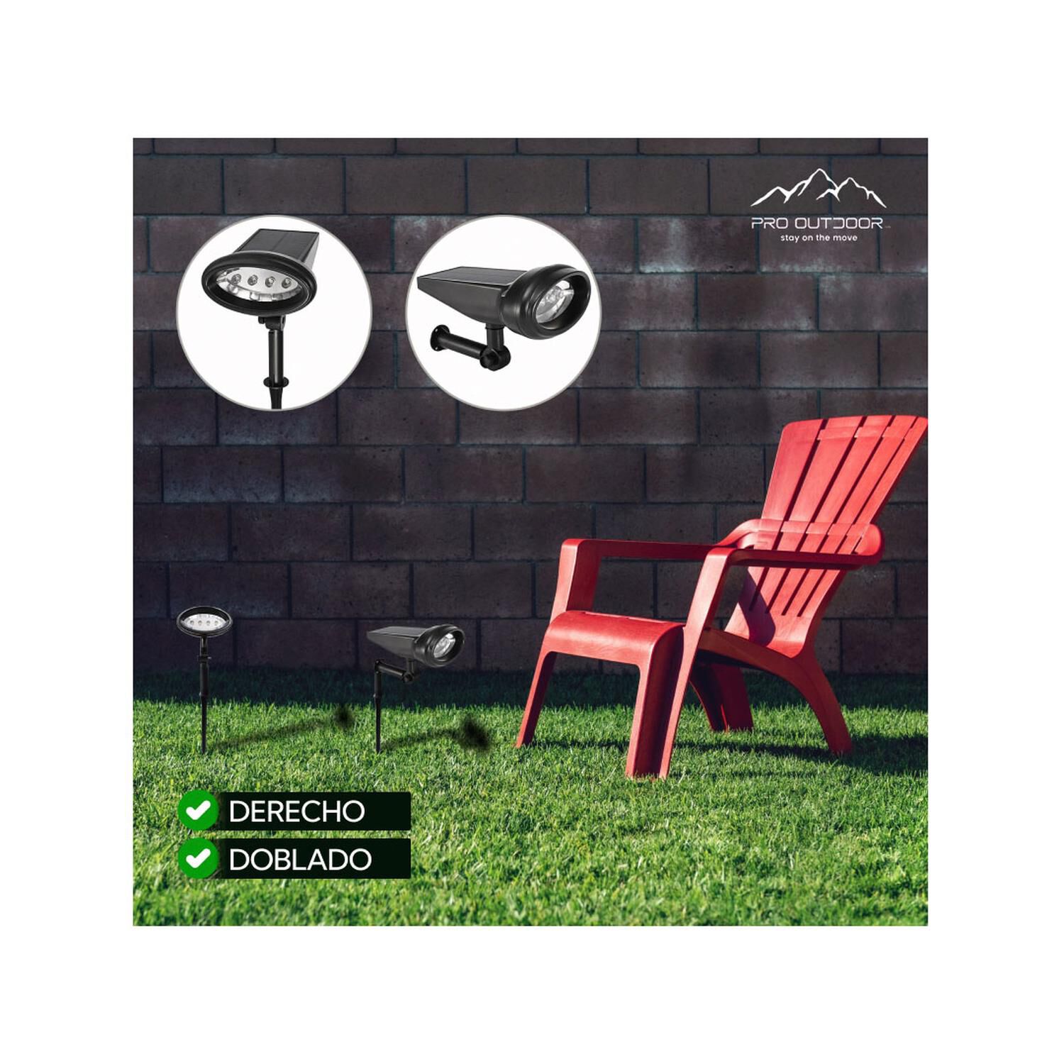 Pack 4 Foco Estaca Para Exterior Led Solar Contra Agua image number 5.0