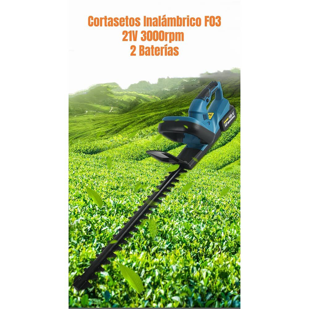 Cortasetos El&eacute;ctrico Inal&aacute;mbrico 18" 800w Con 2 Bater&iacute;as F03 image number 6.0