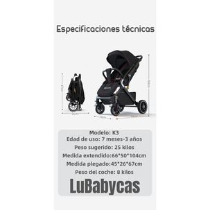 Coche De Paseo Reversible Premium Lubabycas Rosado