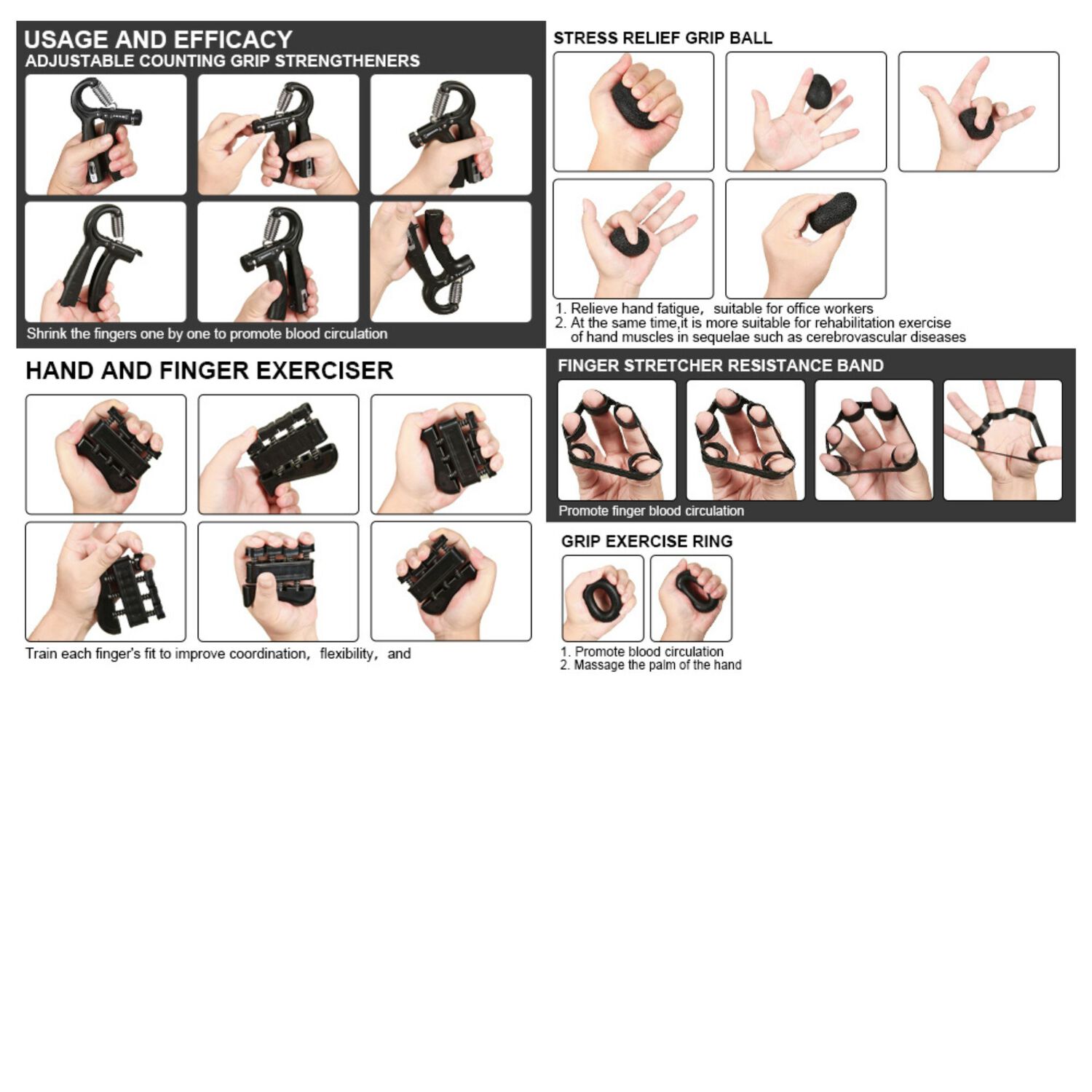 Set Hand Grip 10-60 Kg Manos Dedos Antebrazo Yepsport image number 5.0