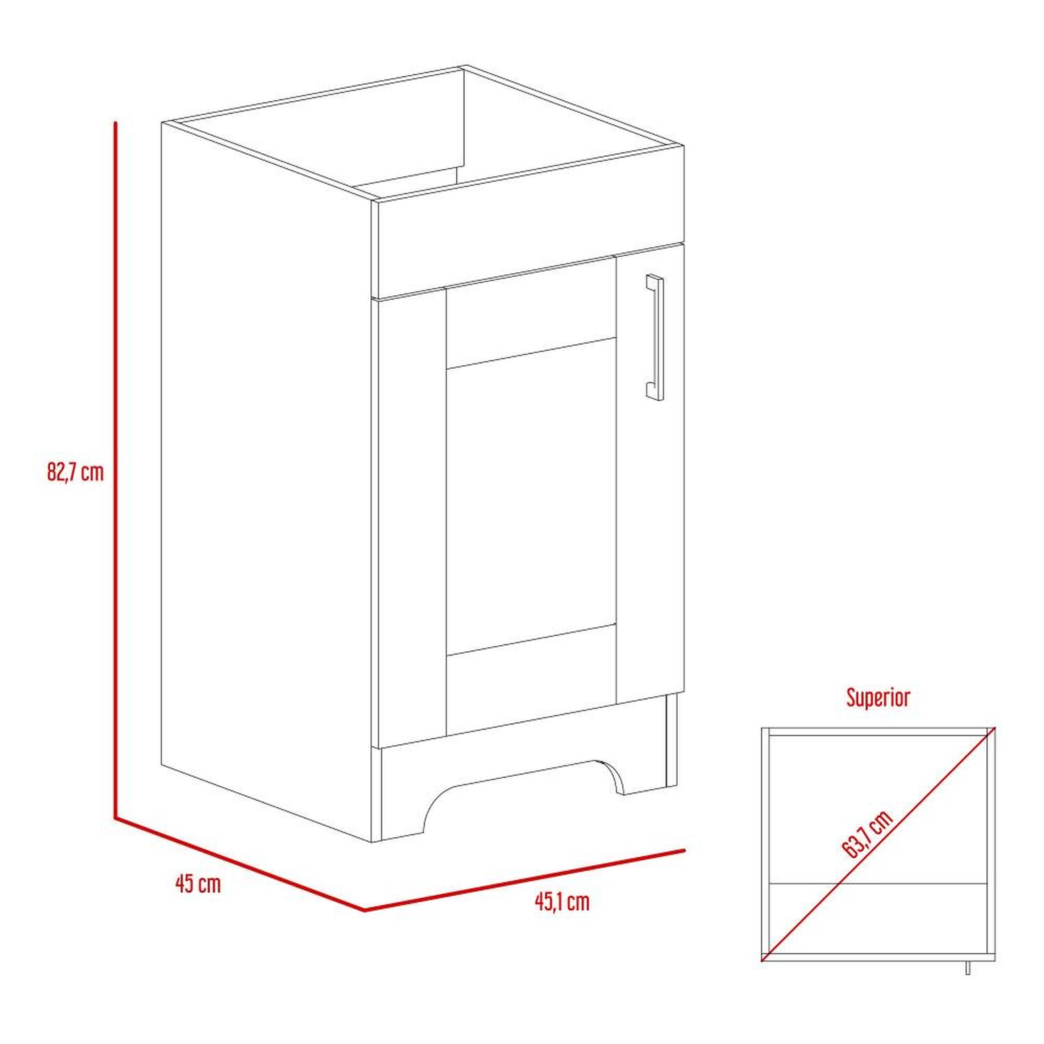 Mueble De Ba&ntilde;o Tuhome Barcelona 2/ 1 Puerta image number 6.0