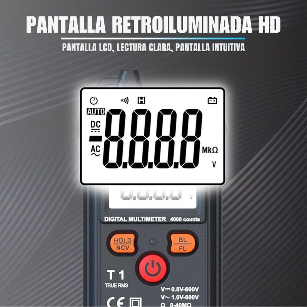 Tester Multímetro Digital Inteligente Amperaje Y Voltaje T1 image number 5.0