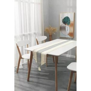 Camino De Mesa Decorativo Dise&ntilde;o Tejido Encaje Mesa Comedor Gris