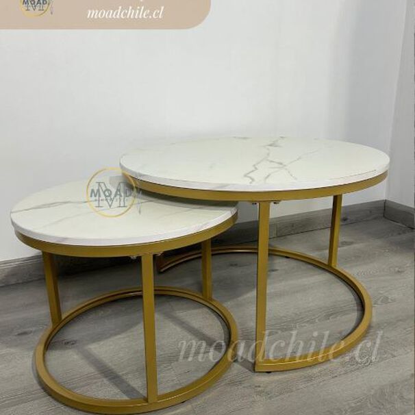 Mesa De Centro Nido Simil M&aacute;rmol