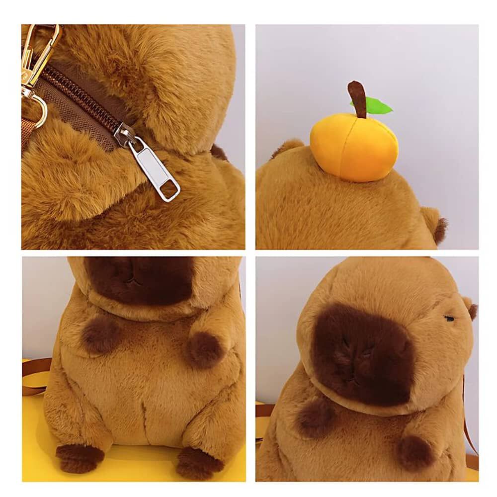 Mochila De Felpa Capibara Kawaii Para Ni&ntilde;os Unisex image number 3.0