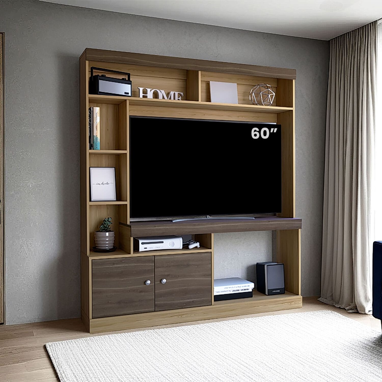 Estante Tv 65" 180,6x180x30,3 Cm 2 Puertas image number 4.0