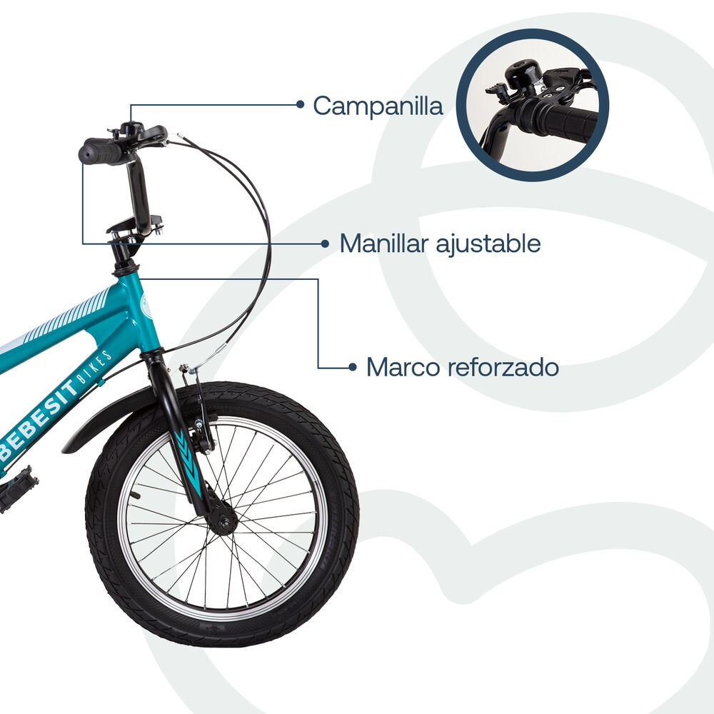 Bicicleta Canyon 16" Verde Cubre Cadena Niños 4-10 Años image number 2.0