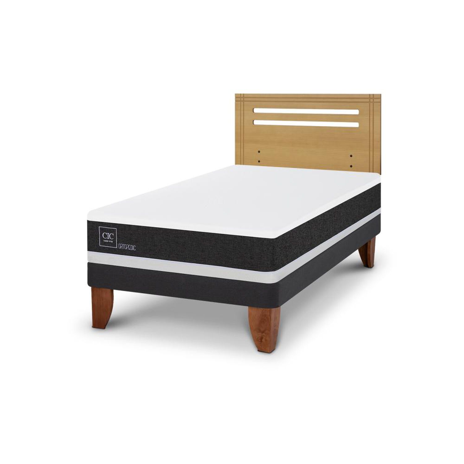 Cama Europea Cic Ortopedic / 1.5 Plazas / Base Normal + Respaldo image number 2.0