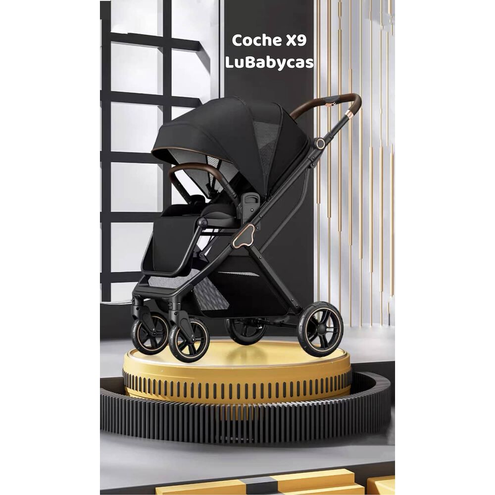 Coche De Paseo Modo Apego Y Panor&aacute;mico Lubabycas Rosado image number 2.0