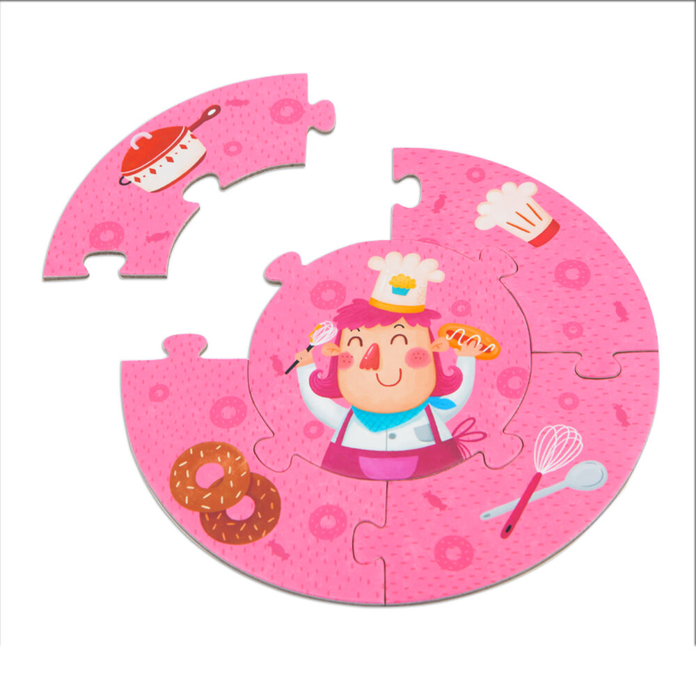Puzzle 30pcs Redondo Profesiones Mideer image number 1.0