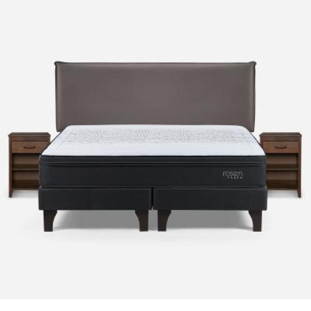 Cama Europea Rosen Tempo / King / Base Dividida  + Set Maderas Maurice Chocolate image number 6.0