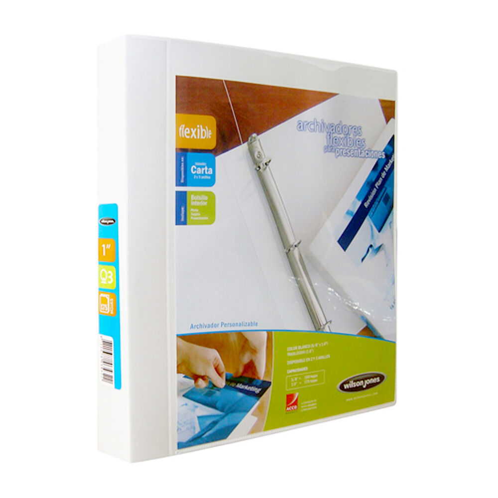 Wilson Jones Archivador Flexible Carta 175 Hojas 3 Aros O Transparente image number 0.0
