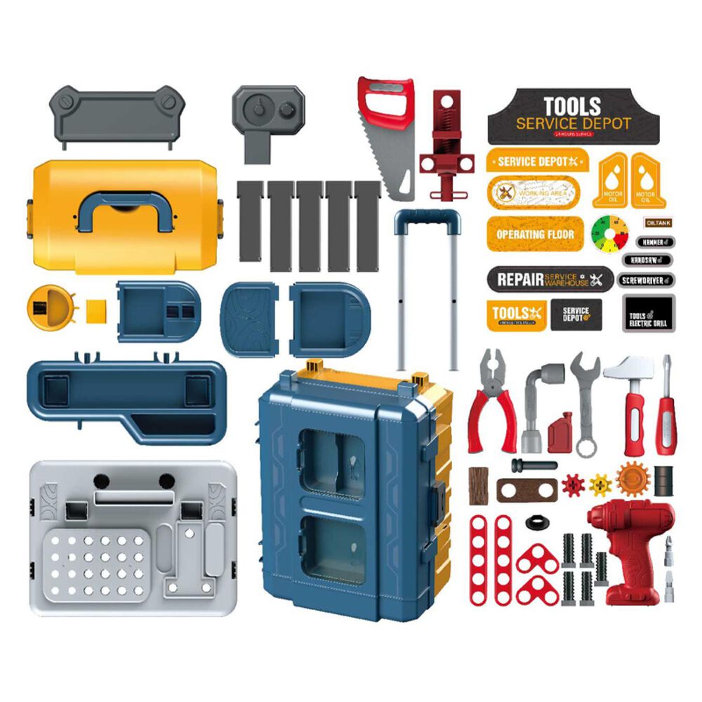 Juguete Set Maleta Herramientas 46 Piezas 3 En 1 Azul Infantil image number 1.0