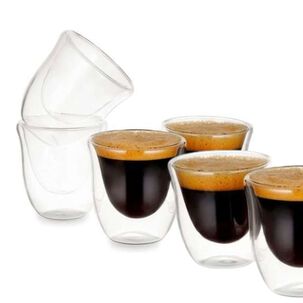 Set 6 Vasos Mug Doble Pared Café Espresso