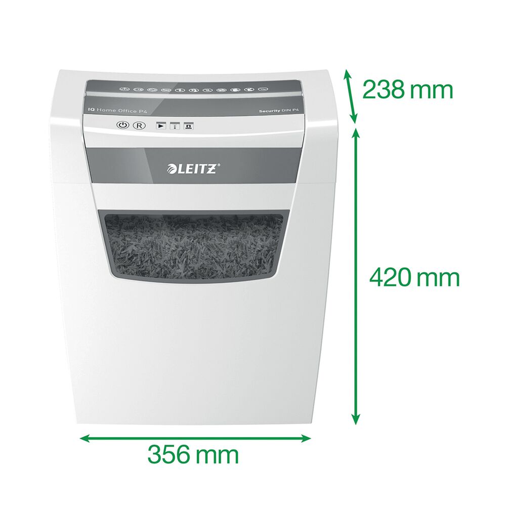 Trituradora De Papel Leitz Iq Home Office P4 Corte Confeti Capacidad 10 Hojas Papelero 23l image number 4.0
