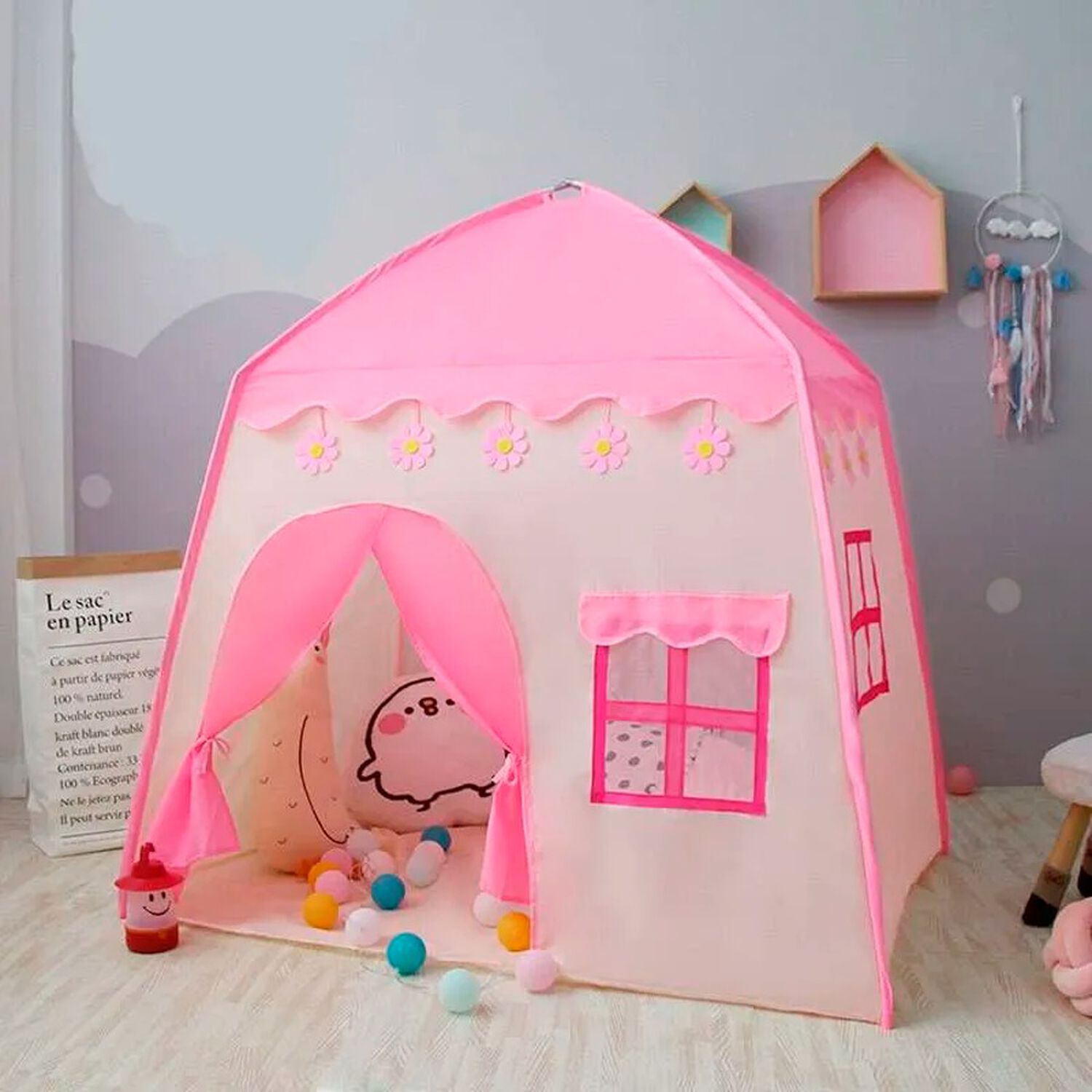 Tienda De Juegos Carpa Plegable Para Ni&ntilde;os Castillo Rosa image number 2.0