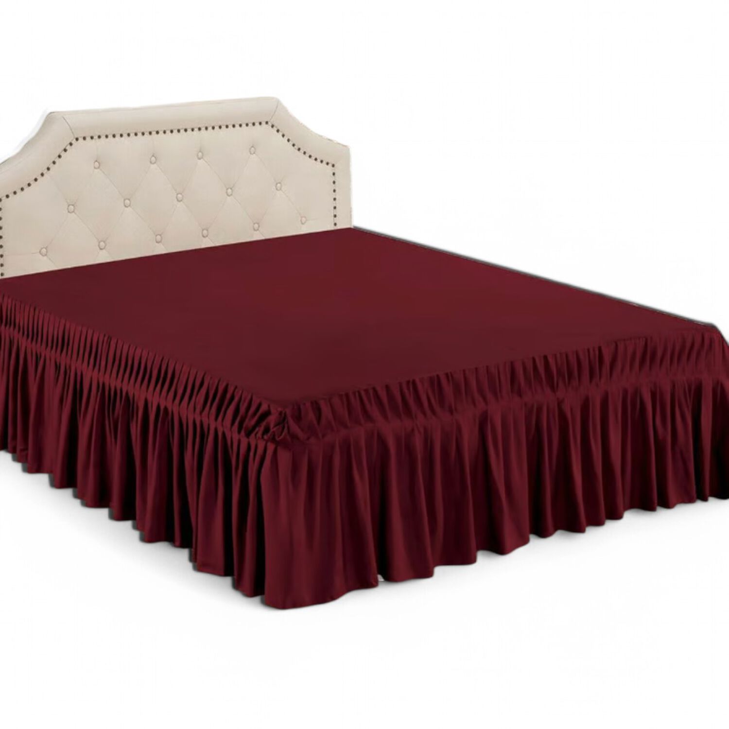 Faldon Para Cama De 1.5 Plazas Color Burdeo image number 0.0