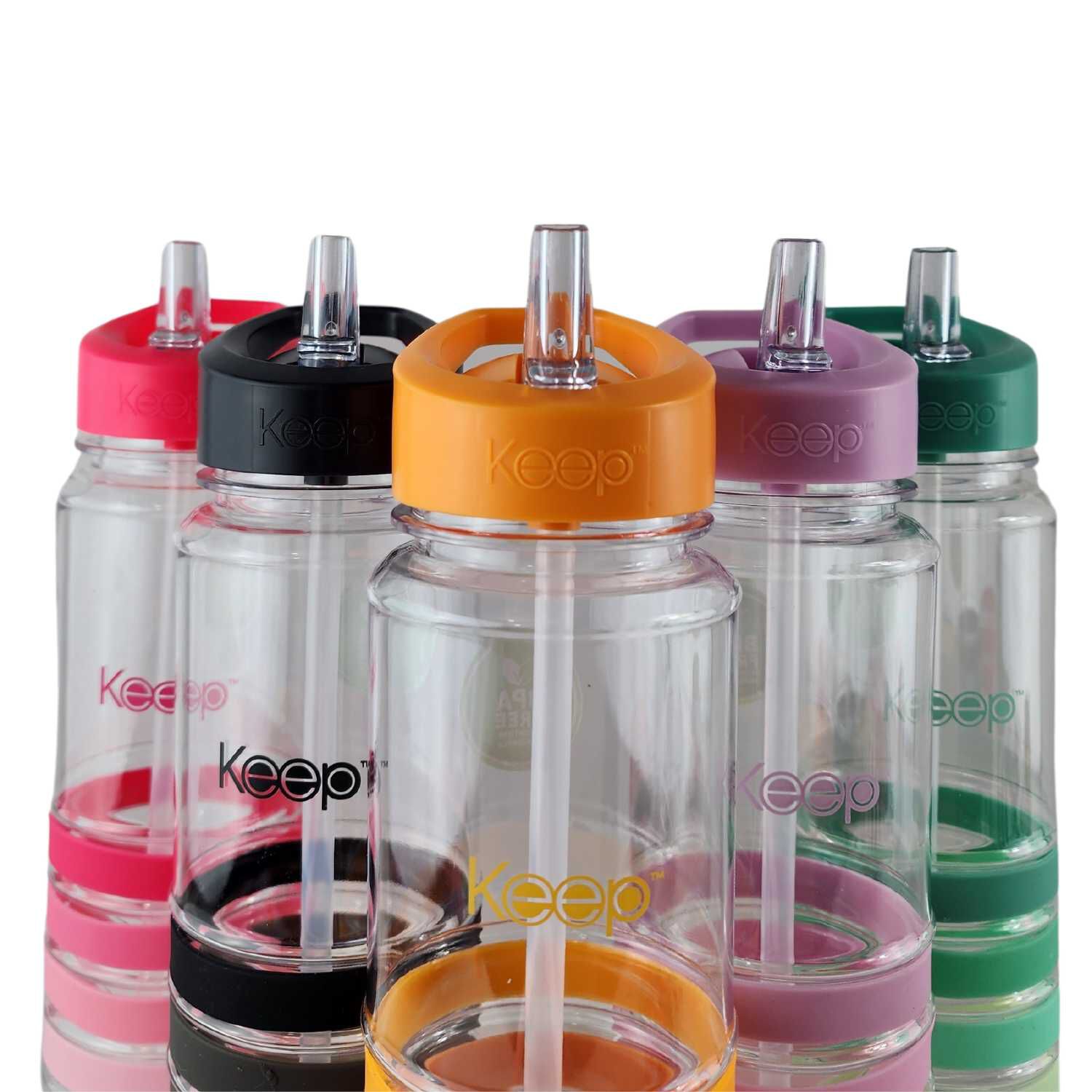 Botella Keep Bandas Colores 750ml Agua Bebidas Naranja image number 8.0