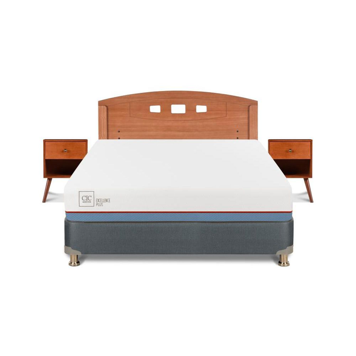 Cama Americana Cic Excellence Plus / 2 Plazas / Base Normal + Set De Maderas image number 0.0