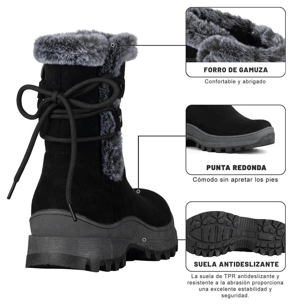 Botin Mujer Casual Con Felpa Plataforma Vintage Weide Czy611 image number 8.0
