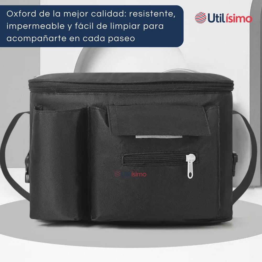 Bolso Maternal Mochila Para Coche Pañalera Bebé Black image number 7.0