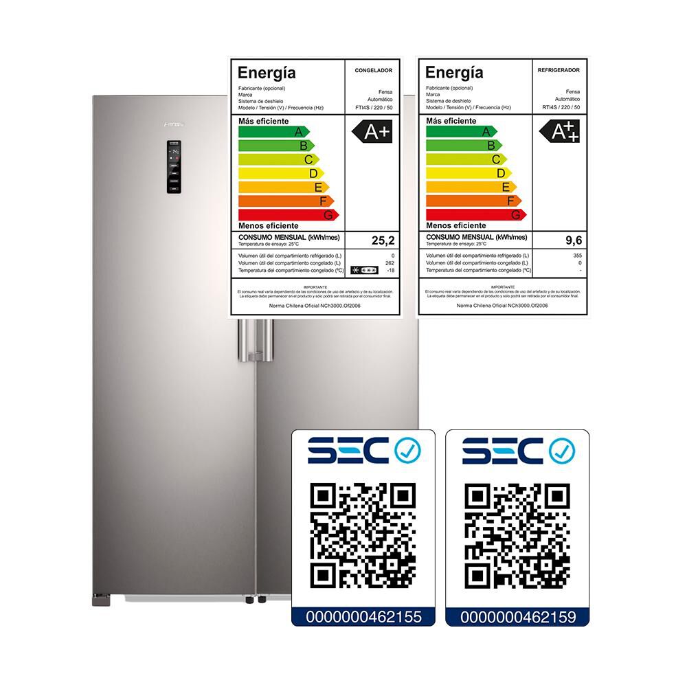 Refrigerador Side by Side Fensa Kit Twin Refrigerador RTI4S + Freezer FTI4S / No Frost / 617 Litros / A++ image number 8.0