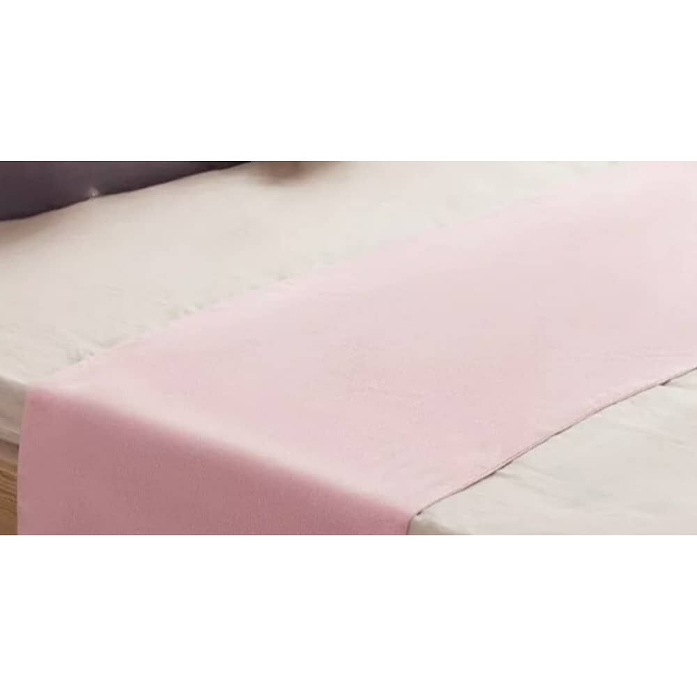 Piecera De Lino Con Pompones Medida 70x210cm King -2 Plazas. Rosado image number 2.0