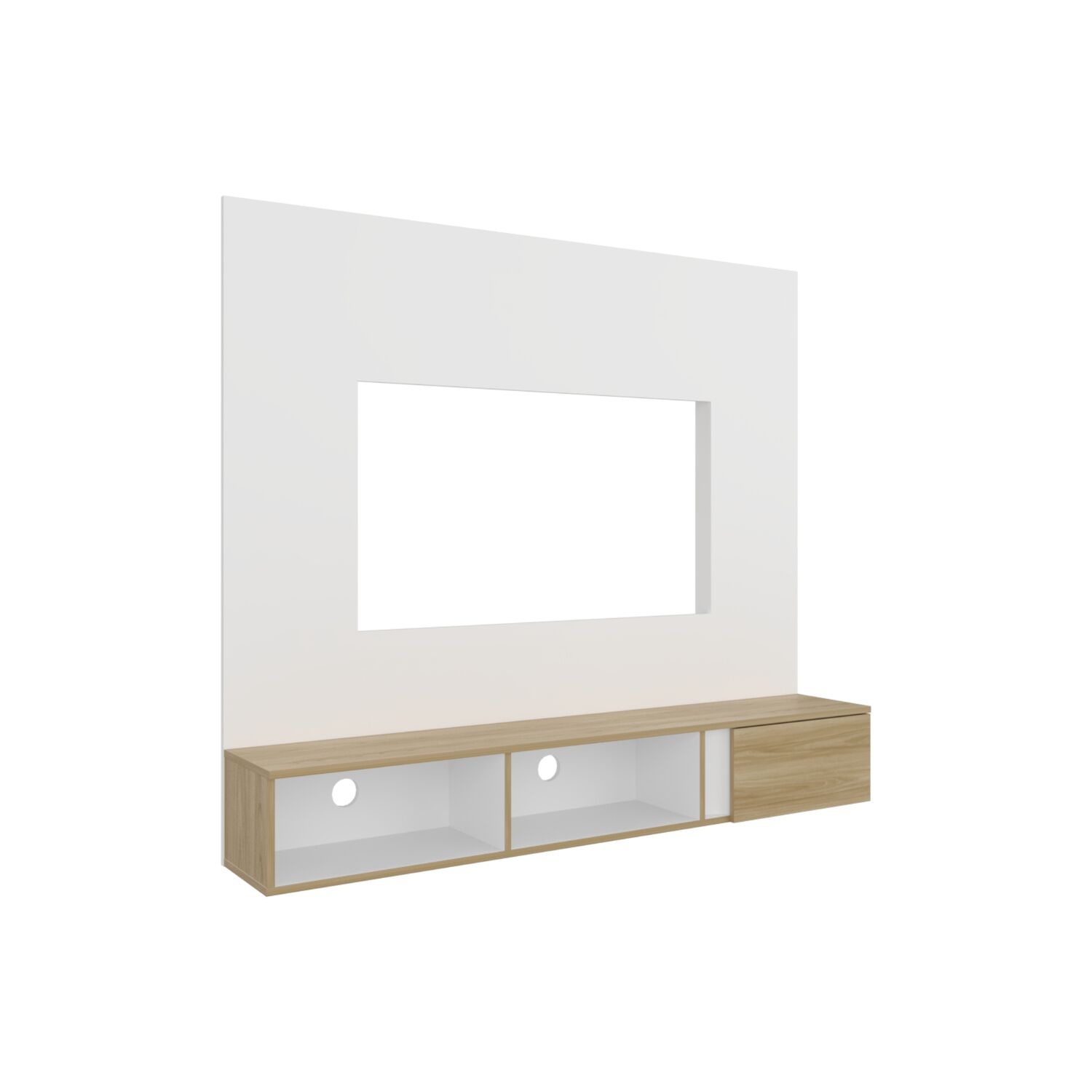 Panel Tv 65"150x132,5x29,6 Cm Blanco Y Cafe Claro image number 0.0