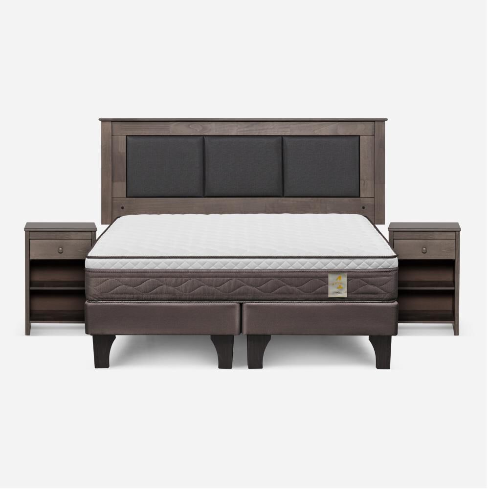 Cama Europea Rosen New Style 4 Plus / 2 Plazas / Base Dividida  + Set Maderas Rachel Gris image number 0.0
