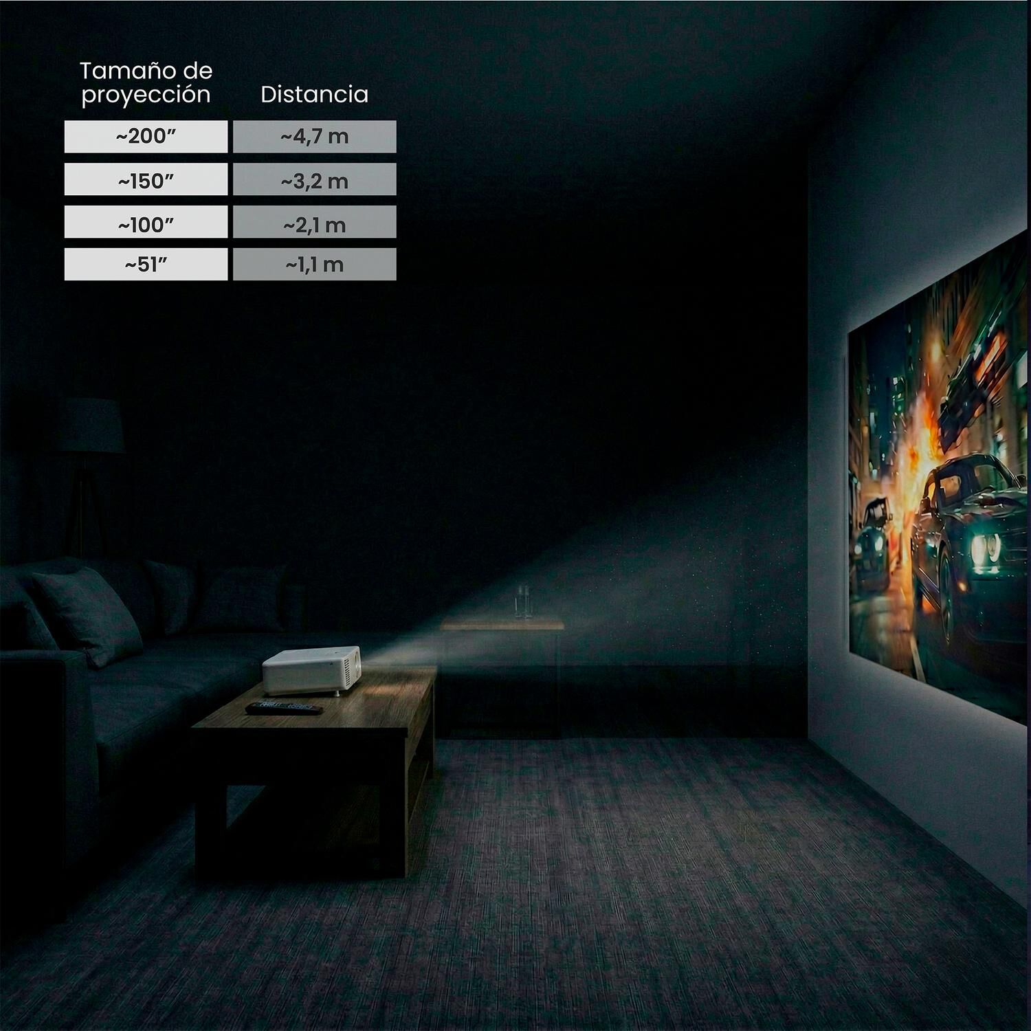 Proyector Portatil Smart Hexa 8000lm Wifi Bt Android Levo image number 4.0