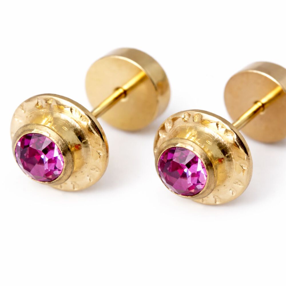Aros Abridores Chat&oacute;n Circ&oacute;n 5mm N2 Oro 14k A Presi&oacute;n Beb&eacute; Ni&ntilde;a Primeros Aros image number 0.0