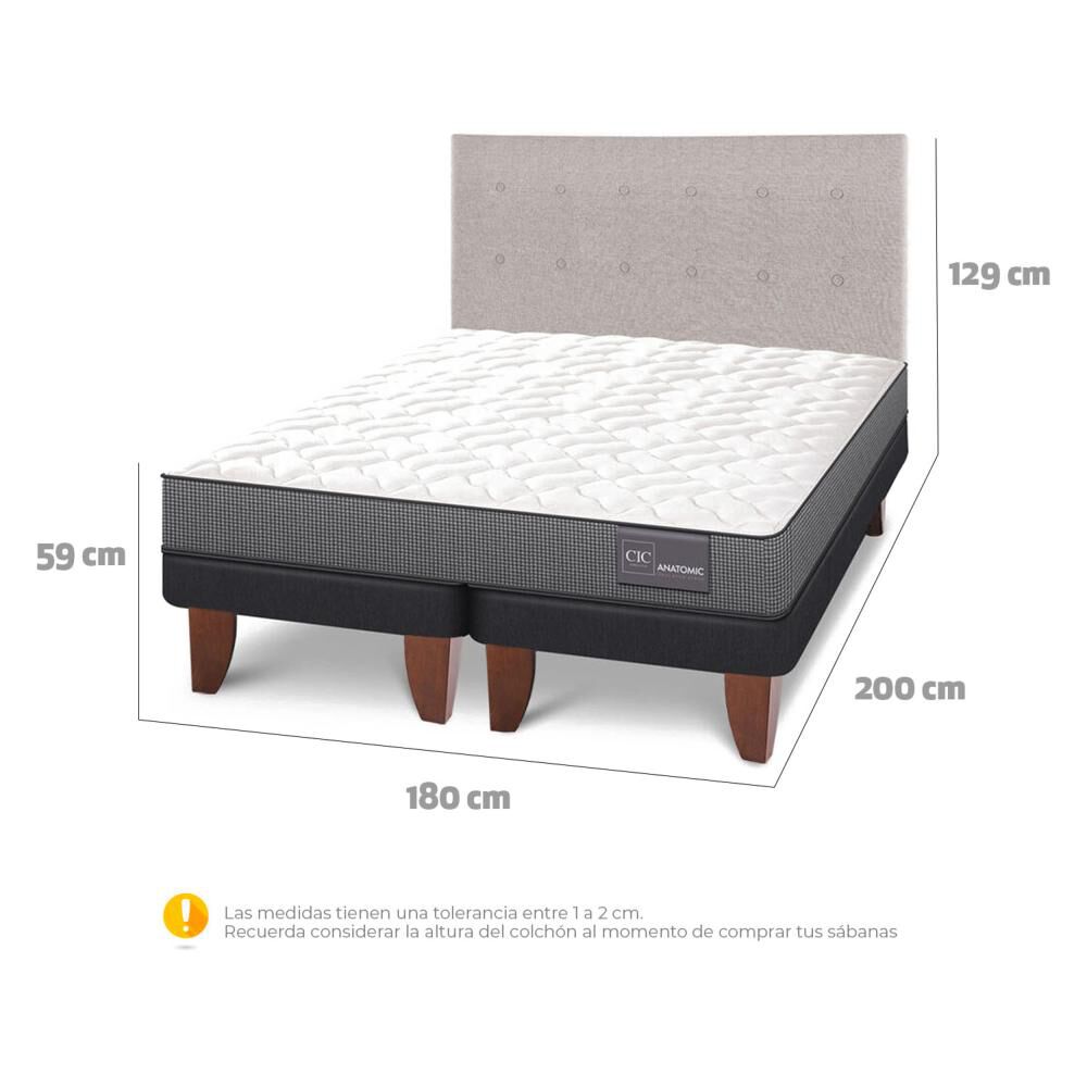 Cama Europea Cic Anatomic / King / Base Dividida + Respaldo image number 2.0