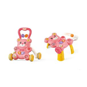 Andador Y Mesa Did&aacute;ctica 2 En 1 Interactivo Musical Para Beb&eacute;s Dise&ntilde;o Osito Rosa