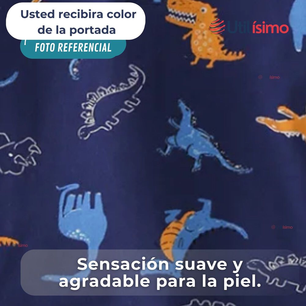 Polera Piqu&eacute; Manga Larga Ni&ntilde;o Con Estampado De Dinosaurios Azul image number 4.0