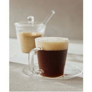 Set 4 Tazas Con Plato Espresso Para Té O Café Glasso 110ml