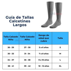 Calcet&iacute;n Escolar Largo Algod&oacute;n Gris Unisex 1 Par