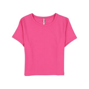 Polera Crop Manga Corta Cuello Redondo Mujer Freedom
