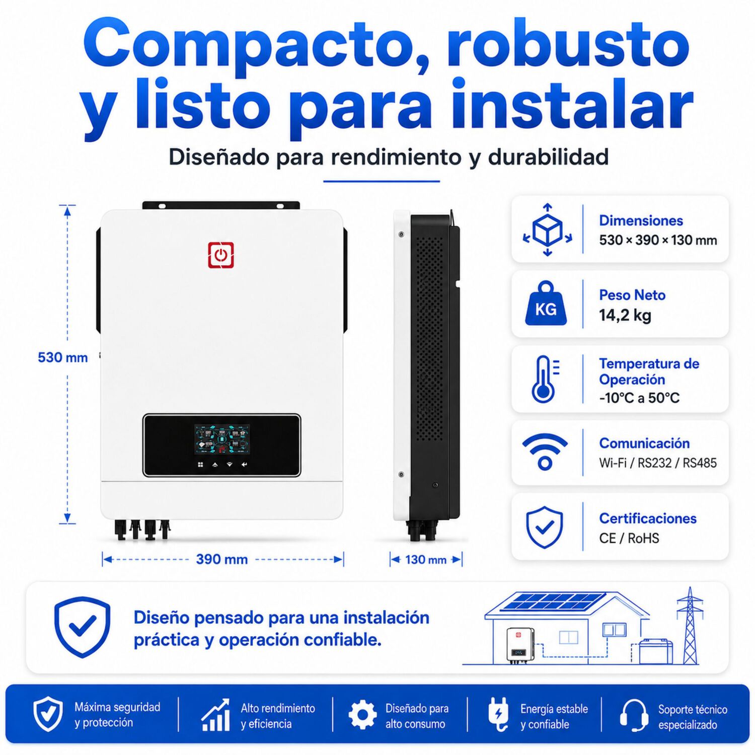 Inversor Solar Con Wifi H&iacute;brido 8200w Potencia M&aacute;xima 16400w image number 8.0
