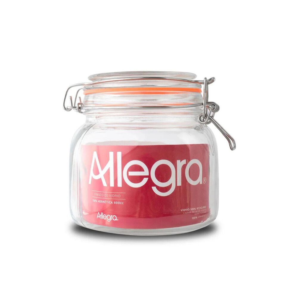 Frasco Vidrio Tapa Hermetica 800ml Allegra Recipiente image number 0.0