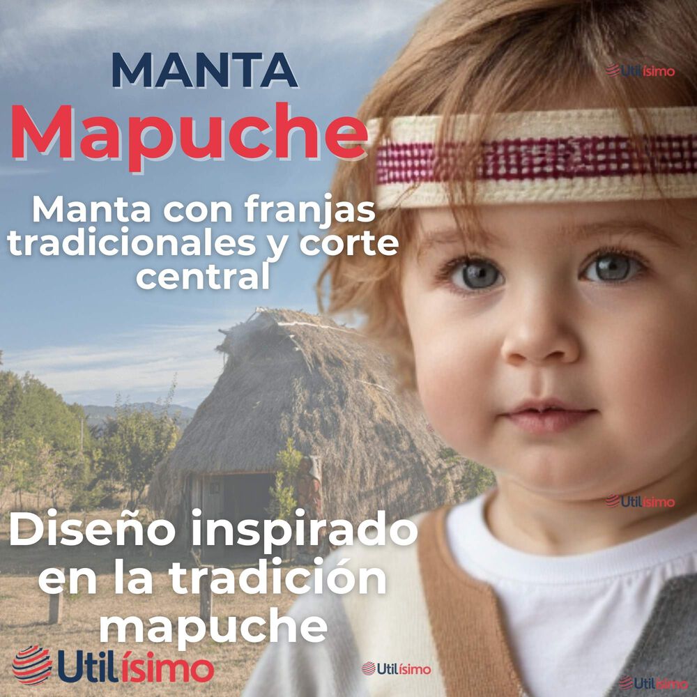 Set Poncho Mapuche +trarilonco Fiestas Patrias Manta Y Cintillo image number 3.0
