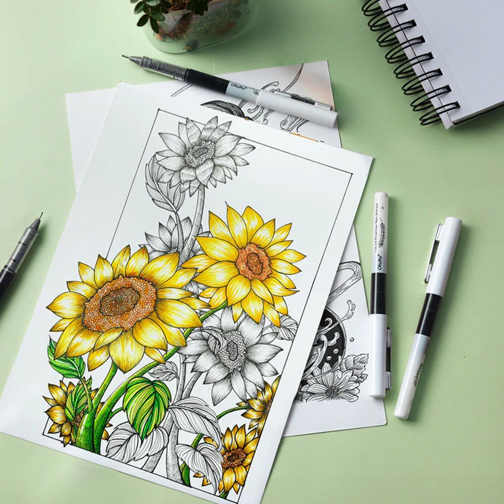 Ohuhu Kohala Set De 9 Tiralineas De Tinta Continua image number 6.0