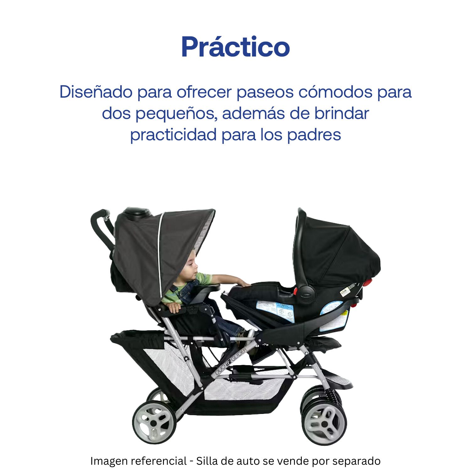 Coche Duoglider Click Connect Glacier Graco image number 4.0