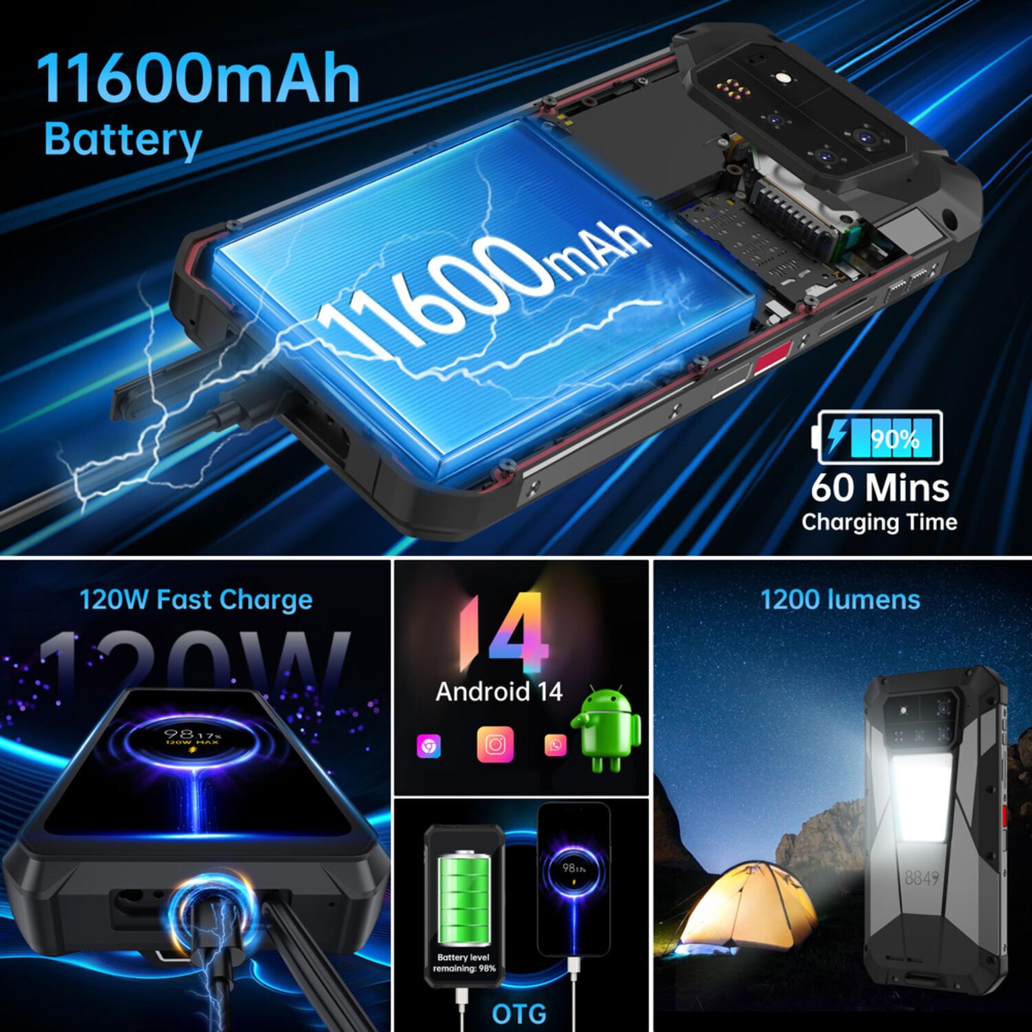 Unihertz 8849 Tank 4 Pro: Rugerizado Con Proyector 720p image number 4.0