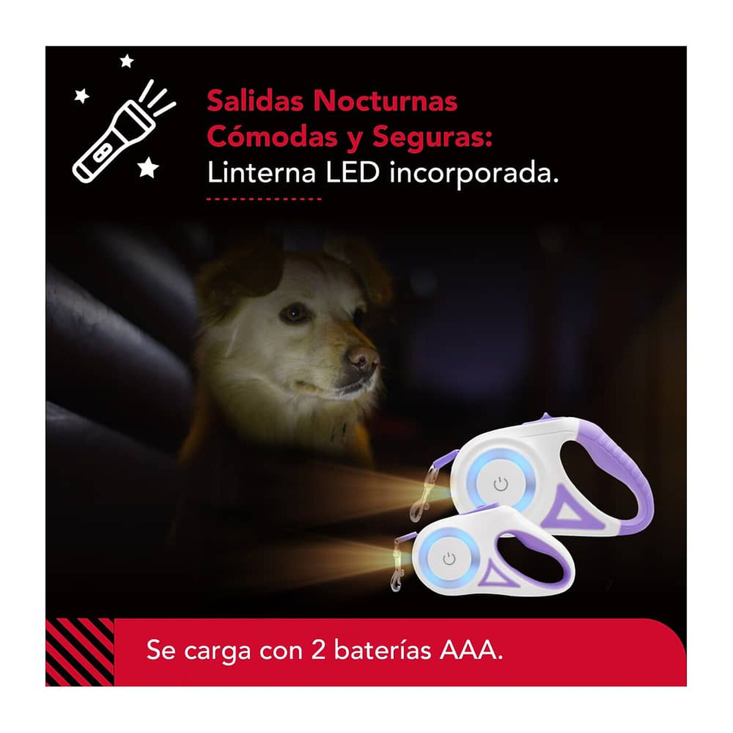 Correa Luminosa Thor Light Leash S image number 3.0