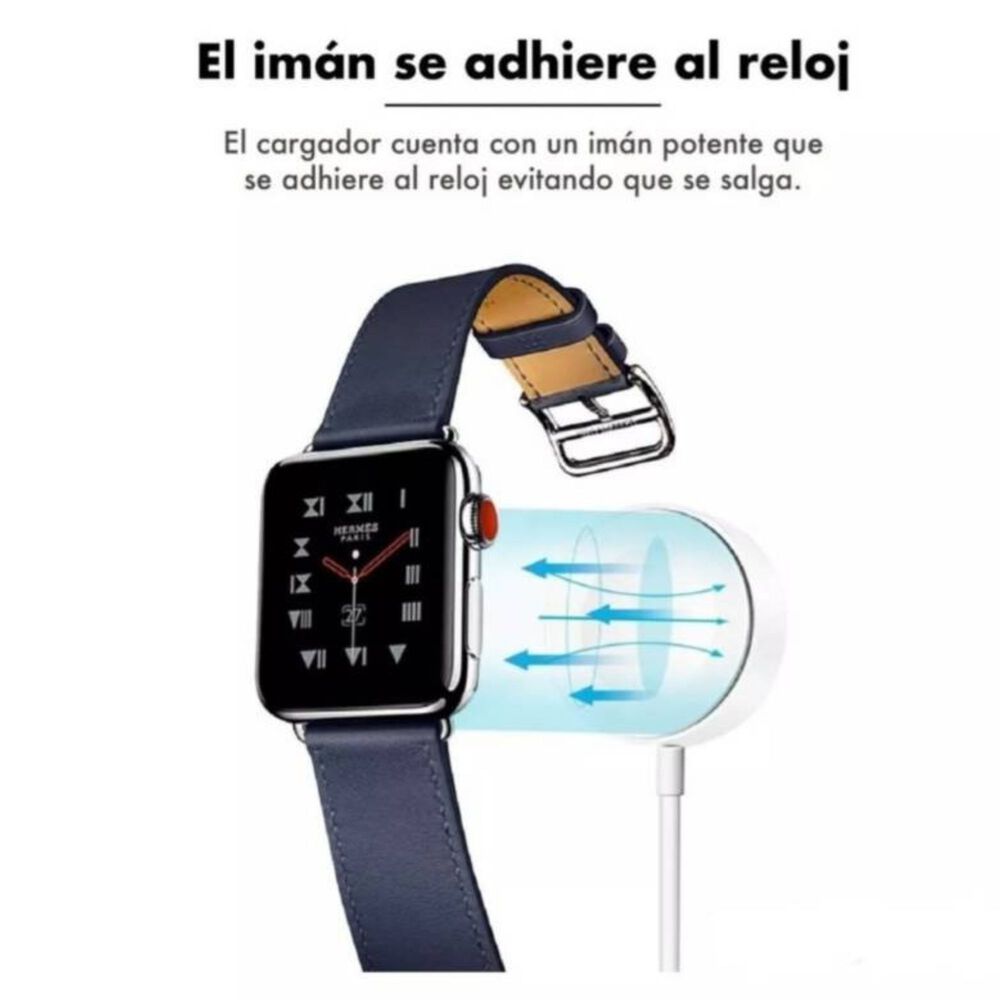 Cargador Magn&eacute;tico Compatible Reloj Apple Watch Usb Tipo C 1m Blanco image number 3.0