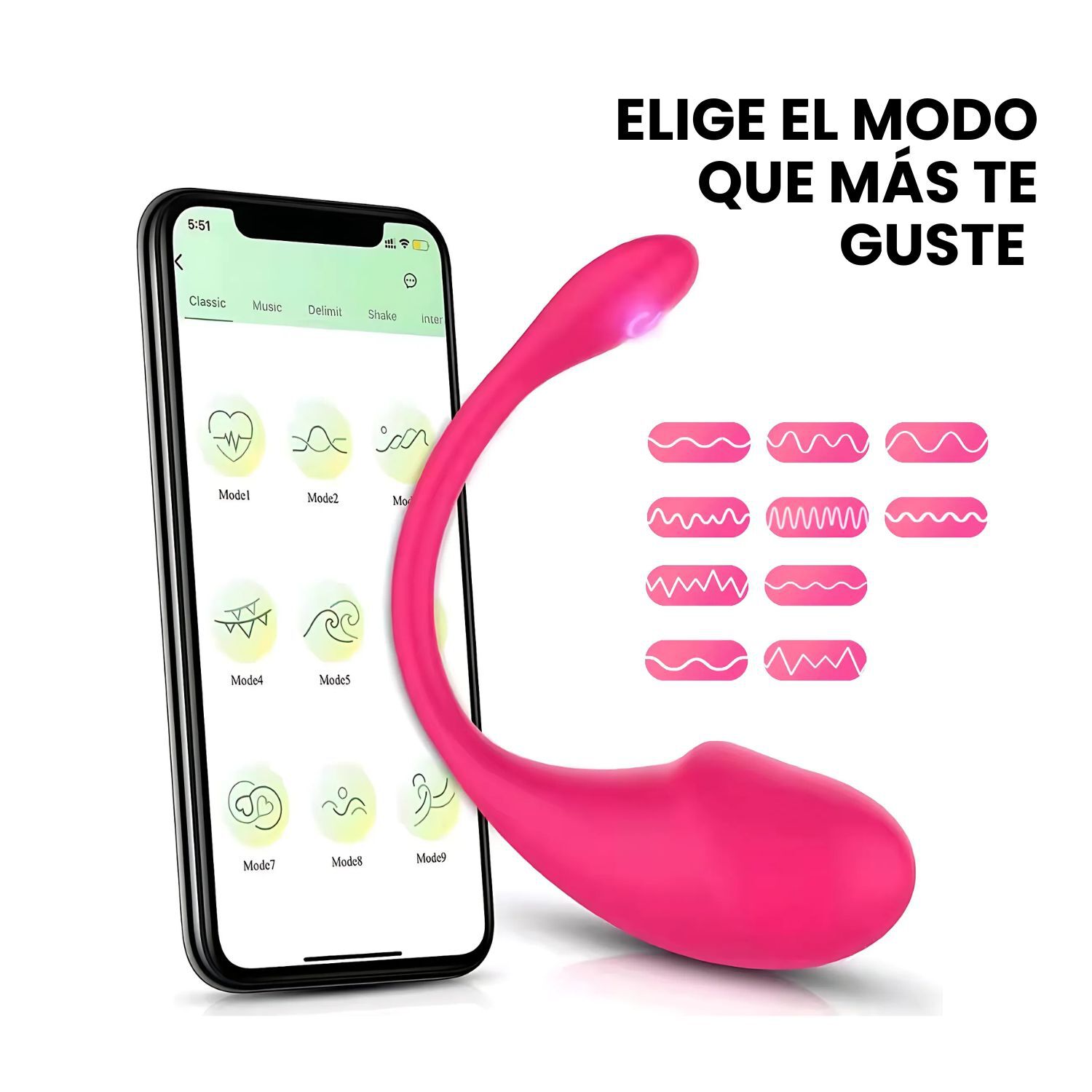 Estimulador Vibrador Intimo Multifrecuencia Bluetooth image number 5.0