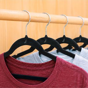 Colgadores De Ropa Pack 50 Negro Antideslizante Nautica Home