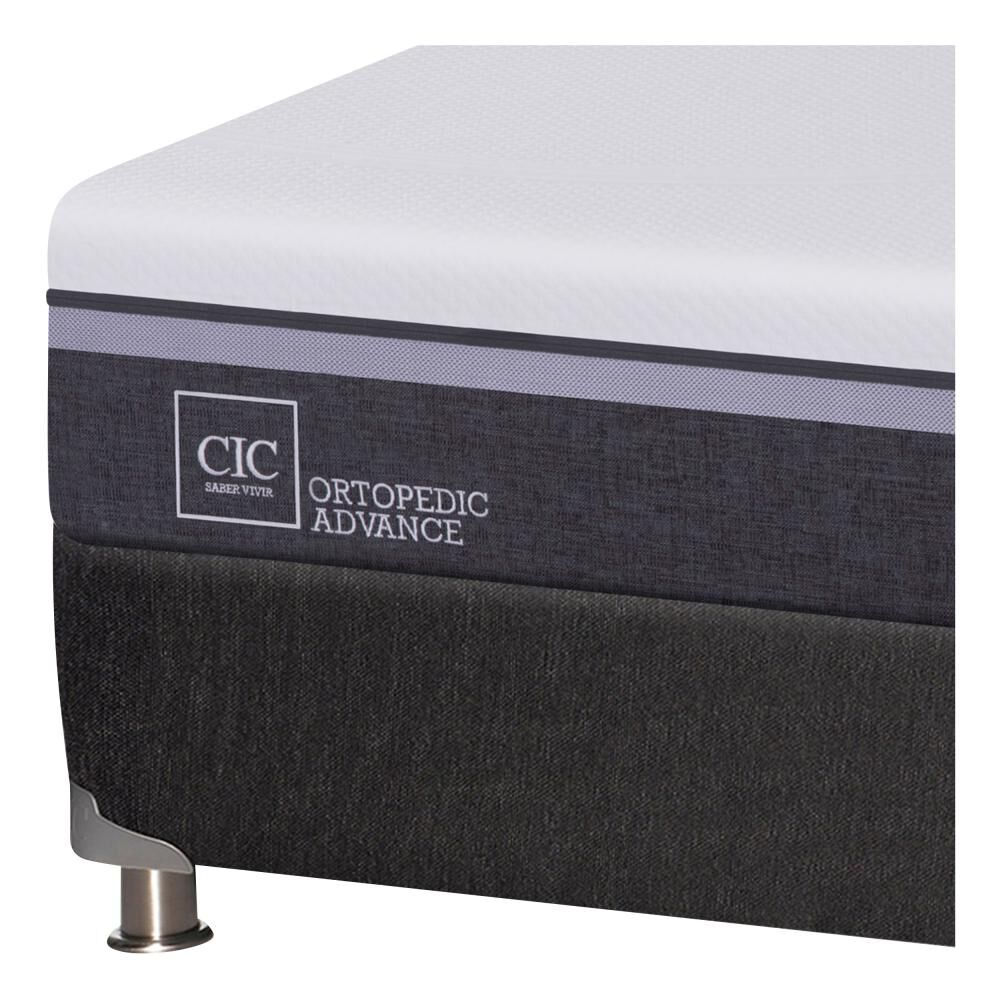 Box Spring Cic Ortopedic / 2 Plazas / Base Dividida + Set De Maderas image number 4.0